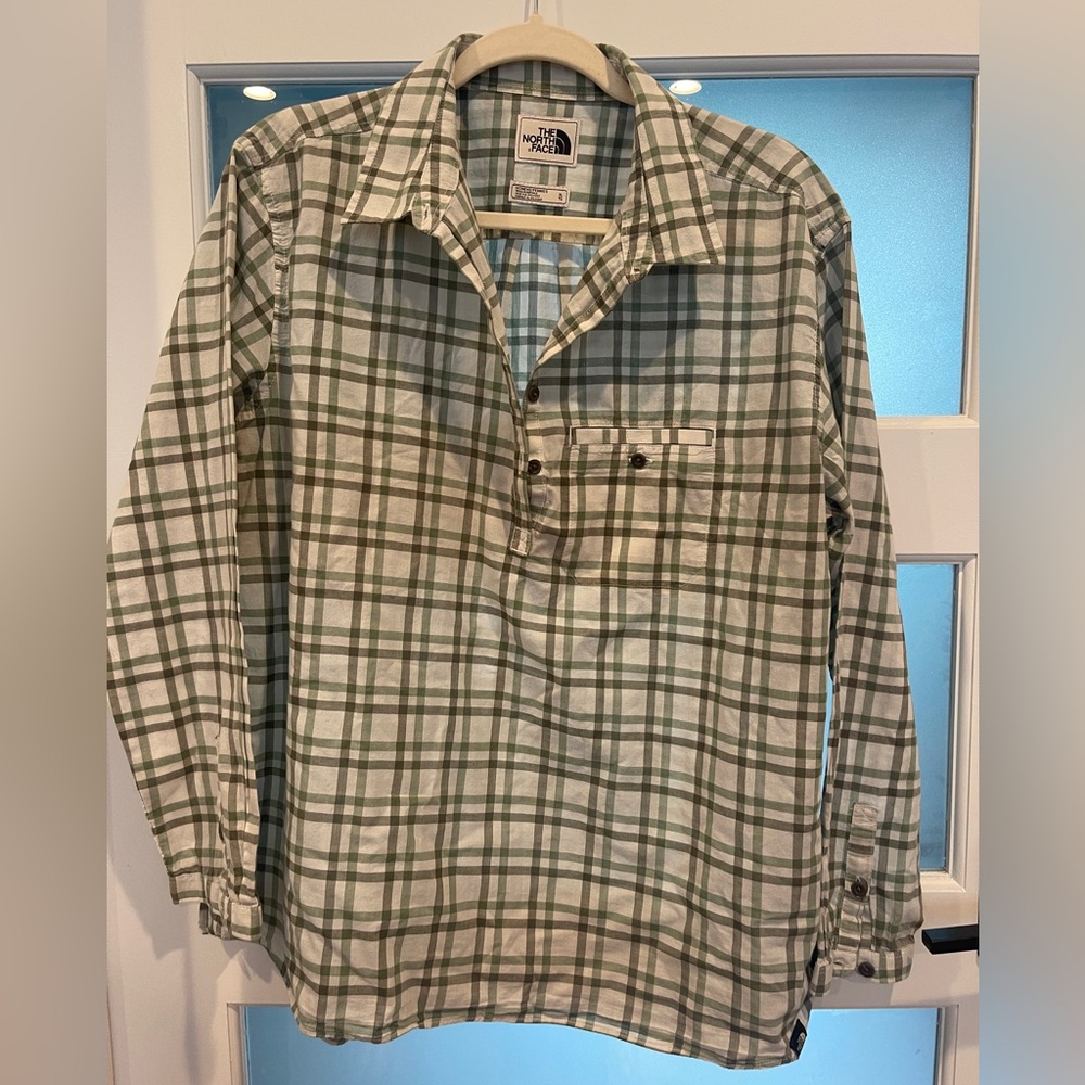 The North Face Green and White Checkered Shirt
